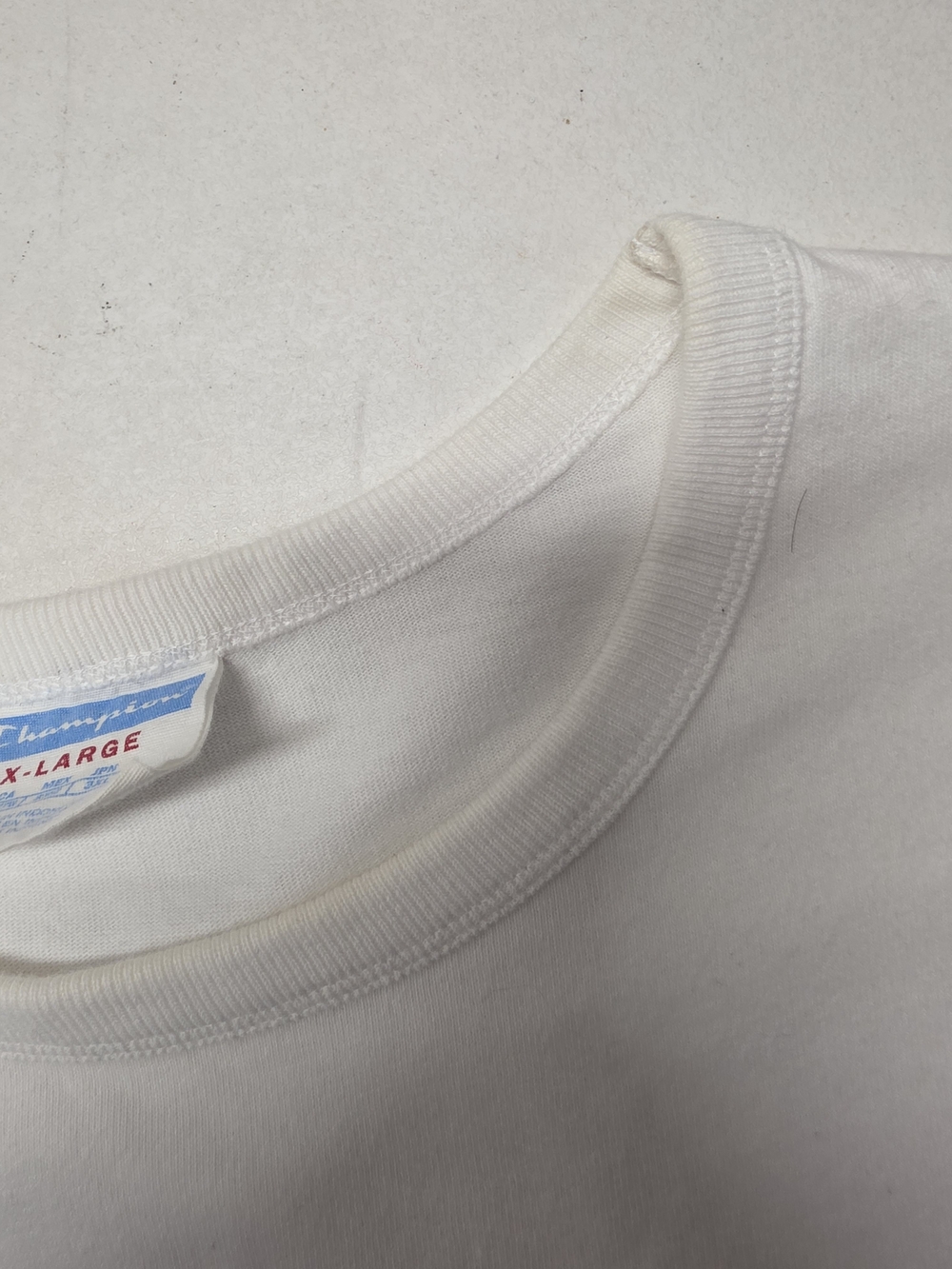 Vintage Y2K Champion T Shirt Mens 2XL White Embroidered Script Logo Spellout XXL - Picture 10 of 10